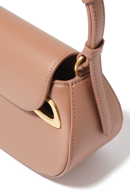 Clam Leather Shoulder Bag